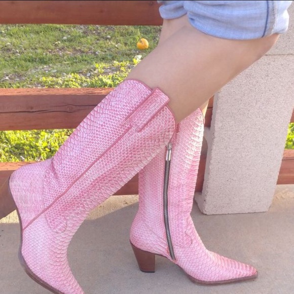 designer snakeskin boots